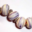 Berry Cream Lampwork Beads