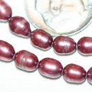 MAROON FRESHWATER PEARL BEADS -16 INCH STRAND