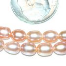 PEACH FRESHWATER PEARL BEADS -16 INCH STRAND