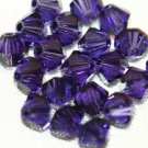 12 SWAROVSKI CRYSTAL PURPLE VELVET- 4MM BICONE BEADS