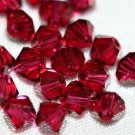 12 SWAROVSKI CRYSTAL RUBY- 4MM BICONE BEADS