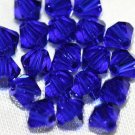 12 SWAROVSKI CRYSTAL COBALT BLUE- 4MM BICONE BEADS