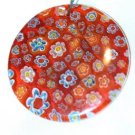 RED PUFFED GLASS PENDANT/FOCAL BEAD