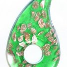 GREEN FREEFORM GLASS PENDANT/FOCAL BEAD