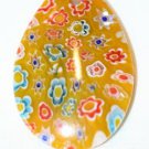 YELLOW PUFFED TEARDROP GLASS PENDANT/FOCAL BEAD