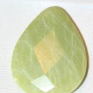 FACETED OLIVE JADE PUFFED TEARDROP PENDANT