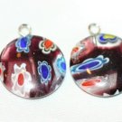 2 PATCHWORK GLASS FOCAL BEADS