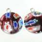2 PATCHWORK GLASS FOCAL BEADS