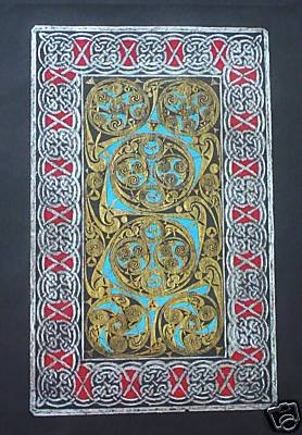 BRASS RUBBING, CELTIC SCROLL, HISTORIC WALL ART