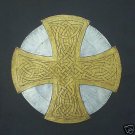 BRASS RUBBING, GOLD & SILVER CELTIC CROSS, WALL ART