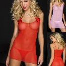 "Music Legs" - Mesh Chemise w/Rose Accent and Matching Thong