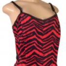 "T oska" - Junior Stretch Zebra Print Hook & Eye Velvet Corset w/Lace Trim