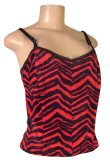 "T oska" - Junior Stretch Zebra Print Hook & Eye Velvet Corset w/Lace Trim