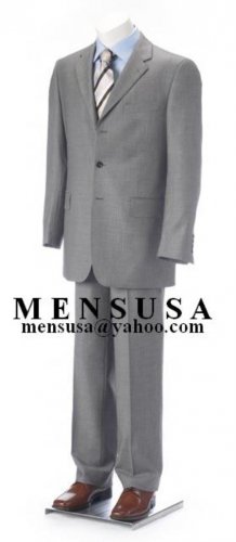 Light Gray Business Mens Suit Super 140's Wool Suits