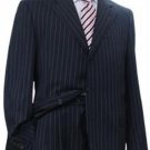 Conservative Navy Blue Pinstripe premeier quality italian fabric 3 Buttons Men Dress Suit