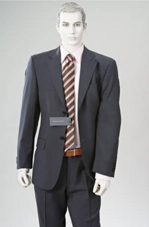Double Vent Cahrcoal Gray Super Wool 2 BUTTON Suit