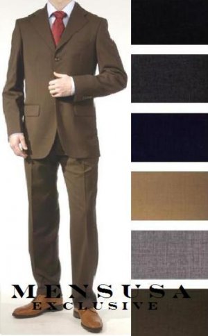 premeier quality italian fabric Flat Front Pants 1 Wool Super 150's 3 Buttons Mens Dress Suits