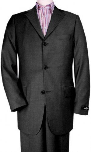 Gorgeous Black Ton on Ton Shadow Pinstripe 3 Button Pinstripe Ultimate Wool&Tailoring
