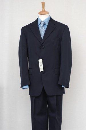 Men's Navy Blue Single Breasted Discount Discount Dress 38020 Button Suit