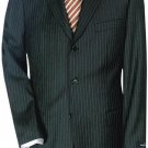 Lightweight Worsted Wool Small Black 'Travelor' Small Mini Pinstripe