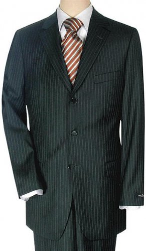 Lightweight Worsted Wool Small Black 'Travelor' Small Mini Pinstripe
