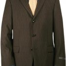 Brwon Pinstripe Super 150's Wool 3 Buttons Mens premeier quality italian fabric Suit