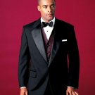 Mens 2 Buttons Tuxedo 2 Buttons Tuxedo Jacket + Pants Satin Notch Lapel Single Breasted