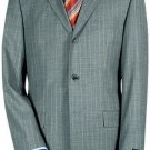 3 Buttons premeier quality italian fabric Mens 3 Buttons Light Gray Pinstripe Super 150's Wool