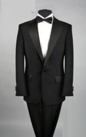 Cheap One Button Black Tuxedo Polyester Blend