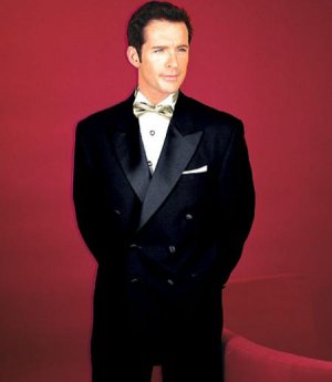 Tessori UMO Double Breasted Tuxedo Jacket + Pants + Shirt + Bow Tie