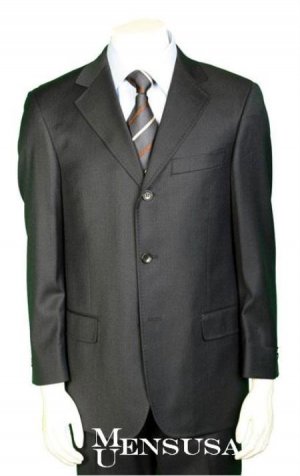 Oxford Gray (True Charcoal) Pick Stitch Laple Double Vent Super 150's Wool