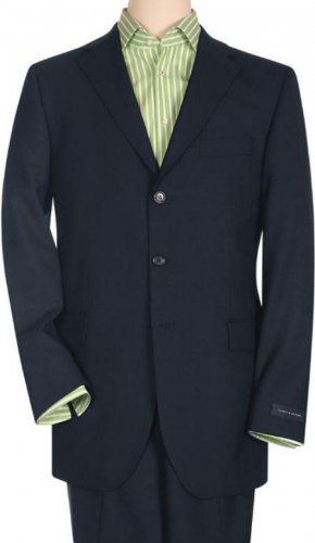 Tesso Dark Blue premeier quality italian fabric 3 Button Super 150's Wool