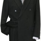 Brand New Solid Black Double Breasted Suit