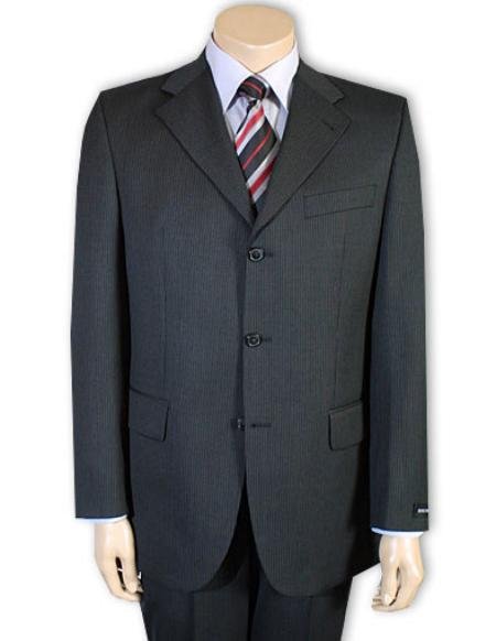 Men's Darkest Charcoal Gray 1 Pure Wool. (SUPER 120) 3-button, no vent