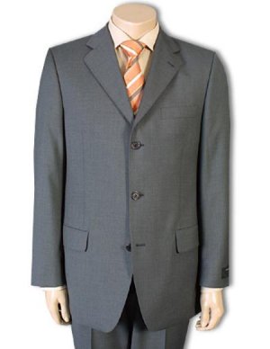 Men's Mid Gray 1 Pure Wool (SUPER 120) 3-button, no vent, all colors     