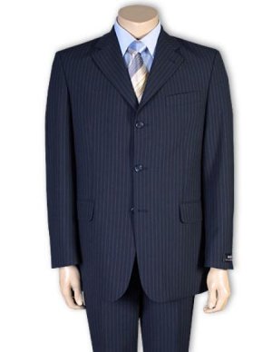 Men's 2or 3or4 Button Style Navy Blue Pinstripe Light Weight On Sale
