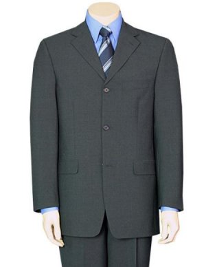 Men's Mid Gray 1 Pure Wool. (SUPER 100) 3-button, no vent. all colors   