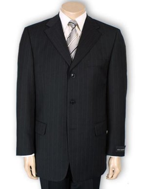 Men's 2or3or4 Button Style normal Black Pinstripe Light Weight On Sale
