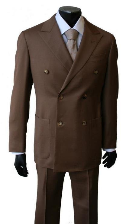Brown Super Wool Double Breasted