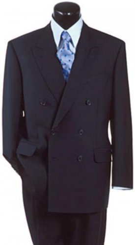 Navy Blue Super Wool Double Breasted