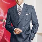 Navy Blue Pinstripe Double Breatsed
