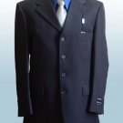 Mens Dress Navy Blue 4 Buttons Style Suits No Vent Pleated Pants