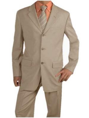 Men's Light Tan Suit Poly Blend Summer Suits  For more info : Check out www.mensusa.com
