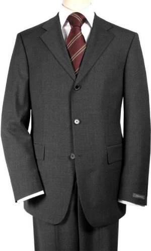 3 Buttons Charcoal Gray Side Vent 3 Buttons Super 150's Wool