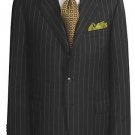 UMO Collezion Super 150's Black Chalk Pinstripe Marino Wool premeier quality italian fabric Design