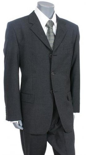 Tesory Italian Design, premeier quality italian fabric Charcoal Gray 3 Button suit Super 150 Vented