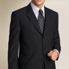 Liquid Solid Jet Black Men's Suits Super 150's premeier quality italian fabric Suit Side Vented