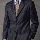 Joun Poul UMO Navy Blue Pinstripe Super 140's Wool