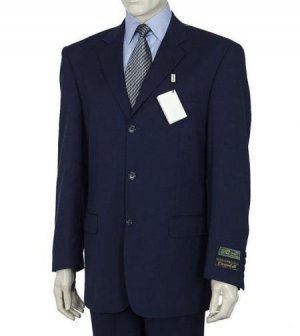 3 Button Dark Navy Blue Men's Suit HIGH GRADE Super 150's Wool Made In Spain