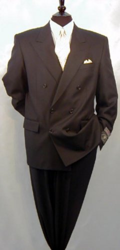 Double Breasted Men's Suit, 1 Wool Super 120's, Peak Lapel Style Ultra Fashion